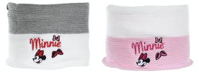 Produktbild von Minnie Mouse Kinder Mädchen Fleece Strick-Schlauchschal Winter-Schal    , Farbe:Grau