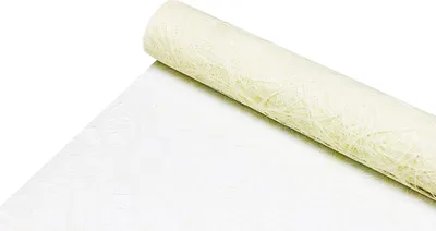 Produktbild von JULANO Sizoweb Original Tischläufer Tischband zur Dekoration (30cm breit, WAVE (Wellenschnitt), 10m lang, Farbe: creme)