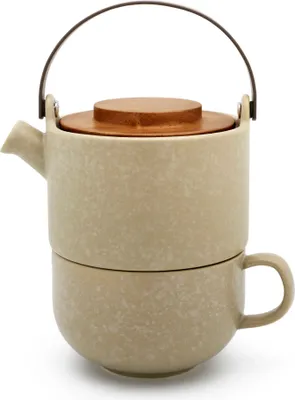 Produktbild von Bredemeijer Tea-for-one Umea beige / Akazienholzdeckel 142024