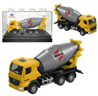 Productafbeelding van Betonmixer Metaal verzamelmodel Huina Geel 1:80