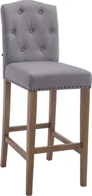 Produktbild von Eleganter Barhocker – Barhocker aus Gummi – Hoher Sitzkomfort – Robustes Rubberhout-Gestell | Kleidungsfarbe: Antiker Heiler | Farbe: hellgrau