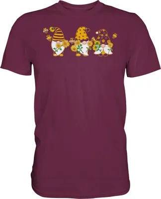 Produktbild von Gartenzwerge Sonnenblumen T-Shirt Garten Motiv Gärtner Geschenk – Burgundy / L
