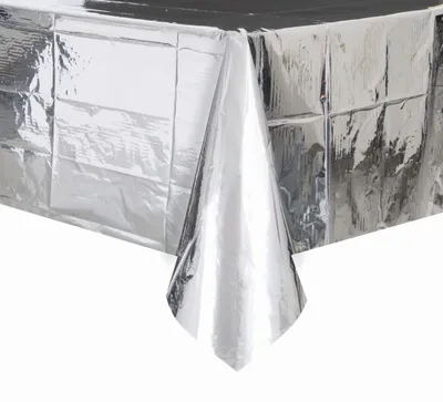 Image de Nappe de fête en feuille d'argent - 137 x 274 cm