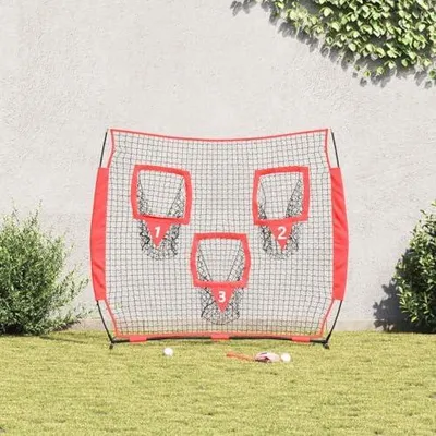 Produktbild von Baseball-Schlagnetz 214,5 x 89,5 x 181 cm für Pitching- und Hitting-Training mit Stahlrahmen und Tragetasche für Garten und Sportplatz