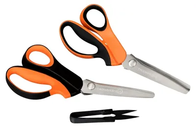 Produktbild von Zickzackscheren 2er Set aus hochwertigem Edelstahl für Zackenschnitt und Wellenschnitt in Geschenkbox mit Garnschneider