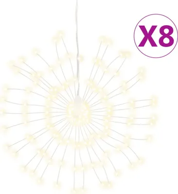 Obrázok produktu pre Vianočné svietiace hviezdy 140 LED 8 ks teplé biele 17 cm