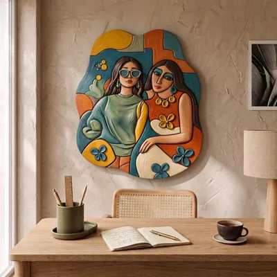 Obrázok produktu pre Wallity, elegantná nástenná dekorácia z MDF, 50 x 43 cm, 100% MDF, digitálna tlač
