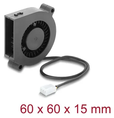 Produktbild von DELOCK Radiallüfter/Lüftergebläse 12V DC 60x60x15mm 3 Pin