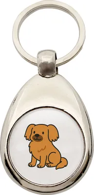 Produktbild von Huuraa Schlüsselanhänger Tibet Spaniel Comic Tibbie Metall Schlüsselring Einkaufswagenchip Geschenkidee