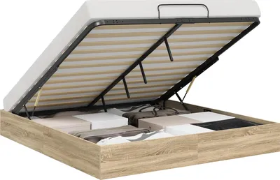 Obrázek produktu pro vidaXL Postel s úložným prostorem Sonoma dub 203 x 180 x 25 cm