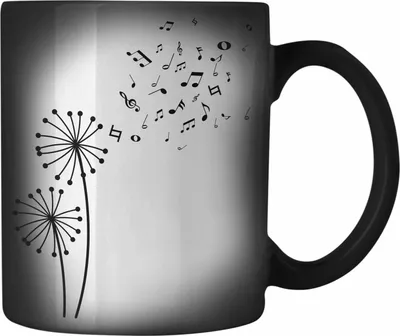 Produktbild von Trendation - Musiker Farbwechsel Zauber-Tasse Musikliebhaber Musik Musiklehrer Geschenk Geschenkidee Musiklehrerin Coach Geschenkideen Blume (Schwarz)