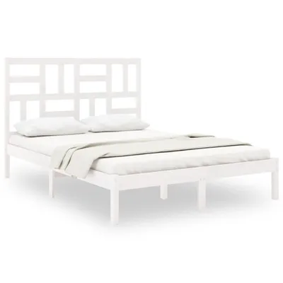 Produktbild von vidaXL Massivholzbett Weiß 150x200 cm