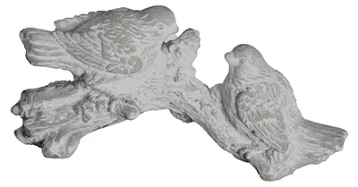 Produktbild von Vögel auf Baumstamm Deko aus Zement Grau H 10 cm