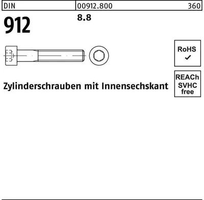 Produktbild von Reyher  912 I6kt Zyl Schrauben 5x 95 Güte 8.8 (200 Stück)