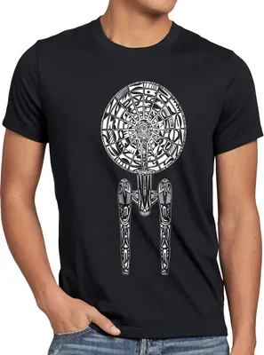 Produktbild von style3 Spaceship II Herren T-Shirt trek trekkie star, Größe:5XL, Farbe:Schwarz