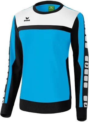 Produktbild von Erima CLASSIC 5-CUBES Baumwollsweat Damen curacao/schwarz/weiß 40