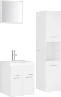 Obrázok produktu pre Súprava kúpeľňového nábytku biela drevotrieska