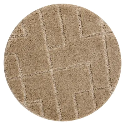 Produktbild von Badteppich SUPREME Kreis LINES, Linien, rutschfest, weich – beige beige rotondo 50 cm