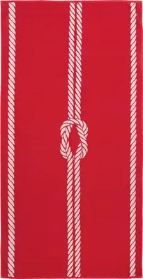 Produktbild von Strandtuch XXL aus Baumwolle, 100x200 cm, rot-weiß
