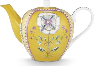 Produktbild von PIP STUDIO Lily&Lotus Tiles Yellow Large Teekanne 1,6l