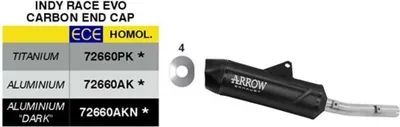 Zdjęcie produktu dla ARROW Indy Race EVO Slip-On Wydech czarny Aluminium zatwierdzony dla Yamaha Teneré 700