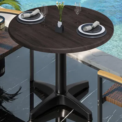 Produktbild von WBC | Bistro Außen Tisch | Ø:H 70 x 80,5 cm | Wenge / Schwarz | Rund | Bistrotisch Gastro Tisch