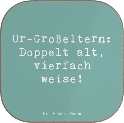 Produktbild von Mr. & Mrs. Panda Untersetzer für Gläser Spruch Ur-Großeltern Weisheit - Meeresbrise - Geschenk, Geburtstagsgeschenk, gläseruntersetzer, Liebe, Familie, Generationen