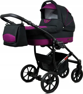 Produktbild von BabyLux® Largo | 3in1 Kinderwagen Set | Black Purple | Kombikinderwagen | Kinderwagenset | Buggy