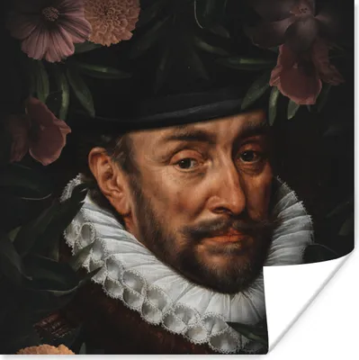 Produktbild von MuchoWow® Poster Wilhelm von Oranien - Kunst - Blume 75x75 cm - Wand Dekoration