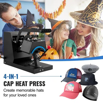 Image de Machine de transfert thermique - Presse à chaud - Imprimante de sublimation - Presse à chaud pour casquettes - Machine de presse à chaud 4 en 1 pour casquettes