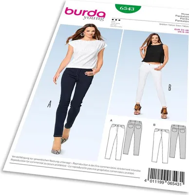 Produktbild von 6543 Schmale Hose, Jeans, Burda