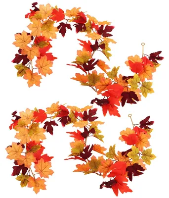 2er-Set Herbstkranz aus Kunst-Ahornblättern, 350 cm