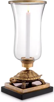 Luxus Kerzenleuchter Schildkröte Vintage Messing Schwarz Luxury Candle Holder Turtle Vintage Brass Black