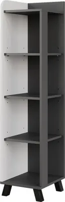 Produktbild von Vicco Midischrank Karen, 30 x 128 cm mit Fächern, Anthrazit/Weiß/Weiß