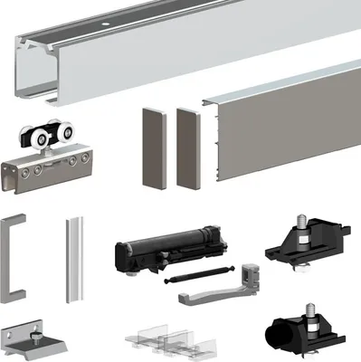 Produktbild von Glasschiebetürbeschlag SLID'UP 190 PREMIUM 200 cm, inkl. Dämpfer