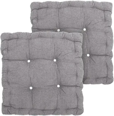 Set aus 2 Sitzkissen, 40 x 40 cm, Dicke Kissen für Stühle und Gartenmöbel, Bequeme Bodenkissen, Perfekt für Innen- und
