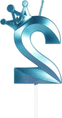 Immagine prodotto di Candela di compleanno blu 8 cm, decorazione per torte