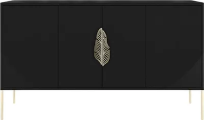 Produktbild von Merlin mit dekorativem Griff / Kommode Mit Goldenen Details / 138 Cm / Schwarz