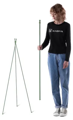 Image de Tige de support pour plantes - Tige conique en acier pour tomates et fleurs - 120 cm - Support pour plantes grimpantes en jardin - Lot de 10 pièces - Vert