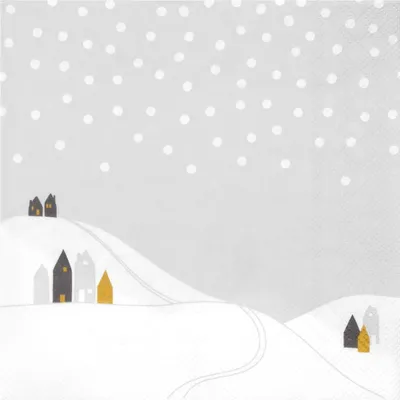 Produktbild von Räder Serviette 33x33cm, Schneelandschaft