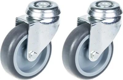 Immagine prodotto di ruota da 75 mm 3" in gomma grigia, girevole, portata 120 kg, set da 2