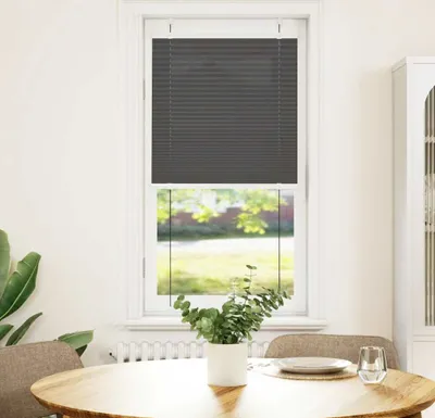 Productafbeelding van Maison Exclusive - Plissé, zwart, 65x150 cm. Stofbreedte: 64,4 cm. Materiaal: polyester