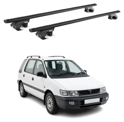 Produktbild von Dachträger Grundtäger für Mitsubishi Space Wagon I 1991-97 90kg Alu Schwarz, KI-generiertes Bild