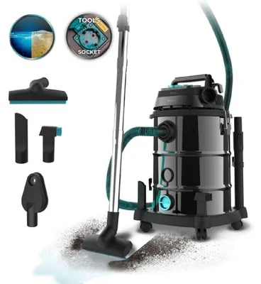 Produktbild von Cecotec 08572, 1600 W, Trommel-Vakuum, Trocken&Nass, Beutellos, 30 l, Schwarz, Edelstahl