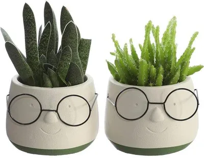 Immagine prodotto di Set di vasi per fiori - vasi decorativi per piante - 2 pezzi - Vetroceramica - 6,5 cm