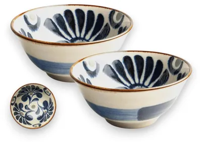 Produktbild von Japan-Bowls ASIATICA | Ramen Bowl aus Porzellan, 2er Set Hinagiku blau