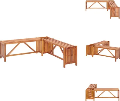 Immagine prodotto di vidaXL Panchina da giardino ad angolo con fioriera 117×117×40 cm in legno massiccio di acacia - Panchine da giardino