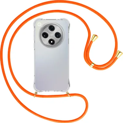 Produktbild von Handykette Backcover-Schutzhülle mit Band (Metall goldfarben) für Oppo Find X8 5G - neonorange
