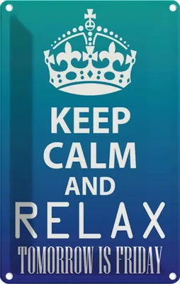 Produktbild von vianmo Blechschild 18x12 cm Keep Calm and relax is Friday Yoga