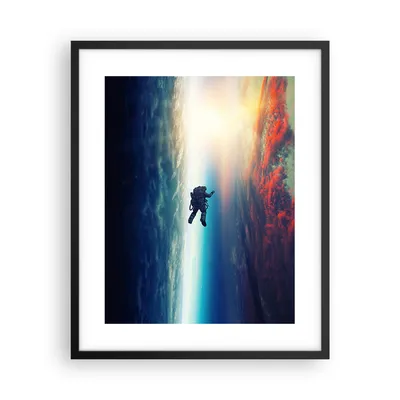 Produktbild von Gerahmtes Poster - Schwarzer Rahmen - Kosmos Astronaut Planet - 40x50 cm - Wand Bild - Wanddeko - Wandbilder - Kunstposter - Wandposter - Bilderrahmen - Bilder - Kunstdruck - P2BPA40x50-5049